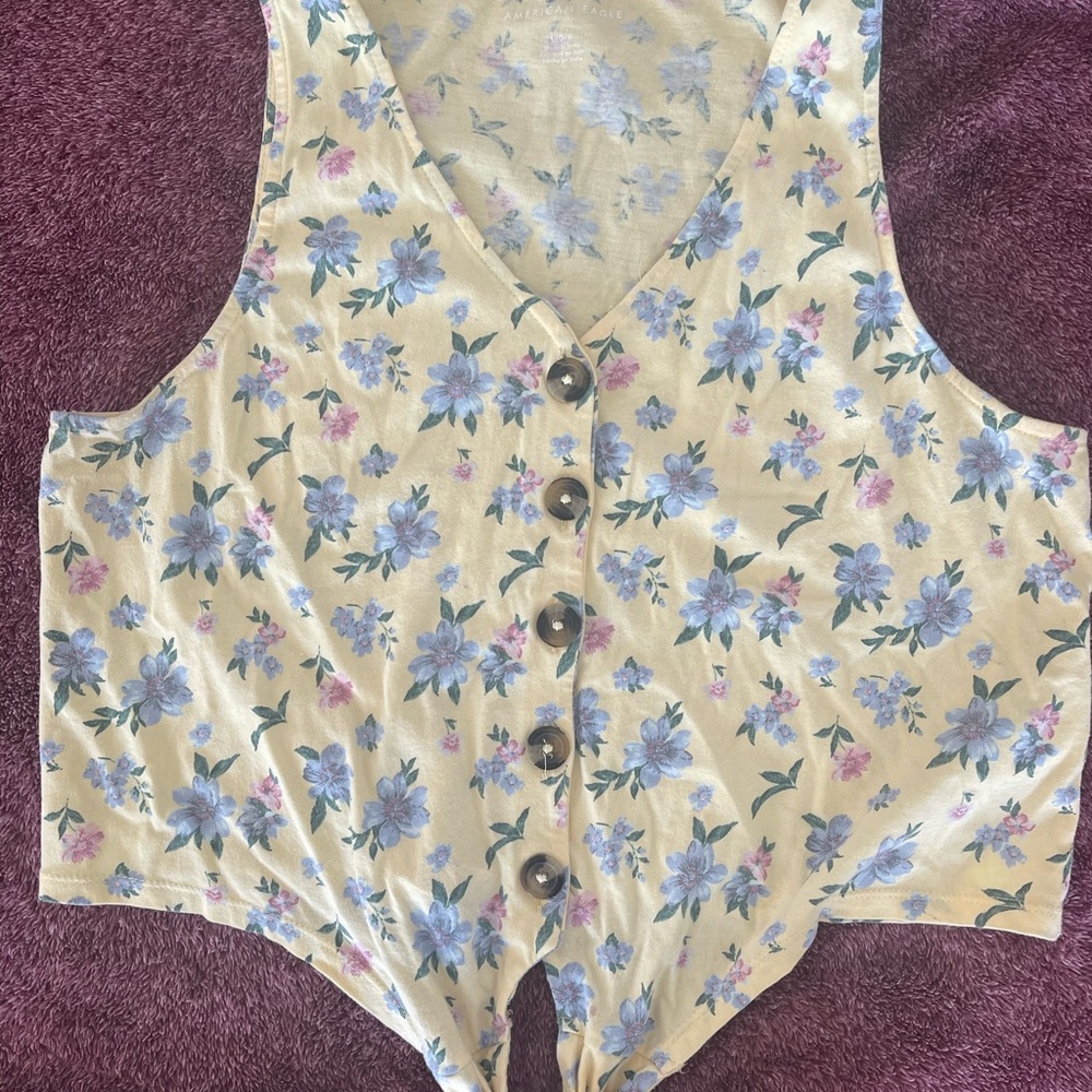Floral Button-Up Vest